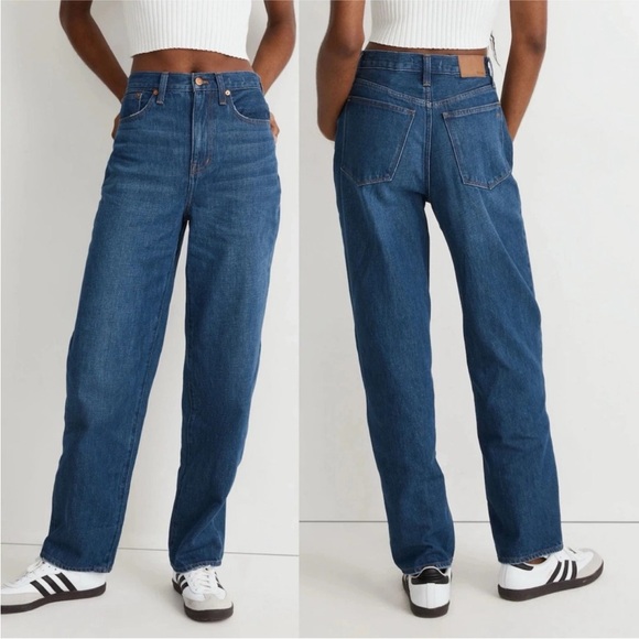 Madewell Denim - Madewell Baggy Straight Jeans Indigo Blue Size 31 Wide Leg High Waisted NH643